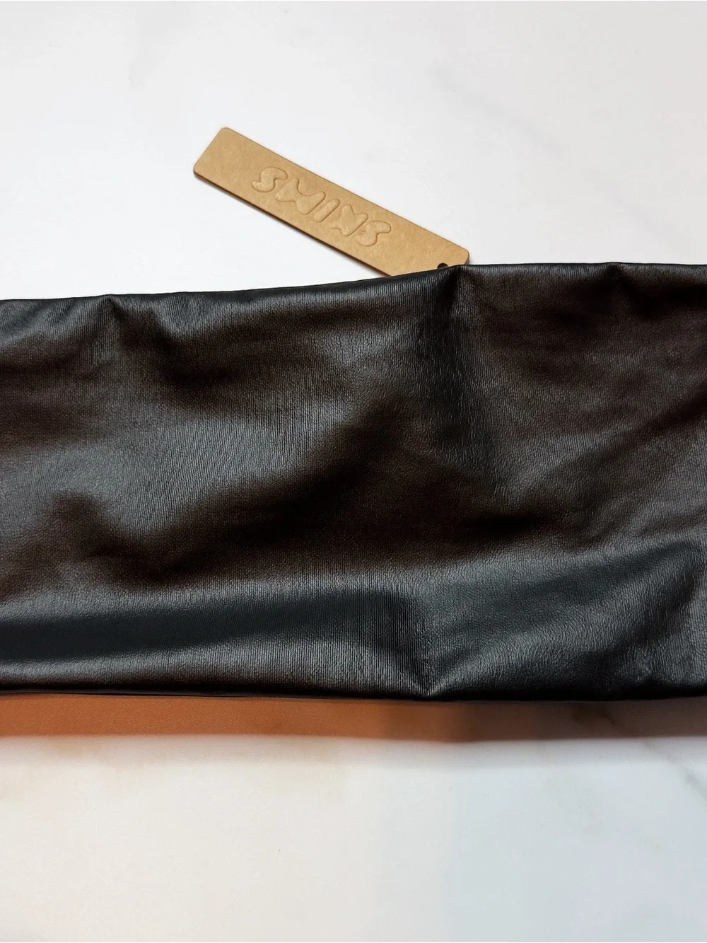 NWT Skims Faux Leather Swim Micro Bandeau Top